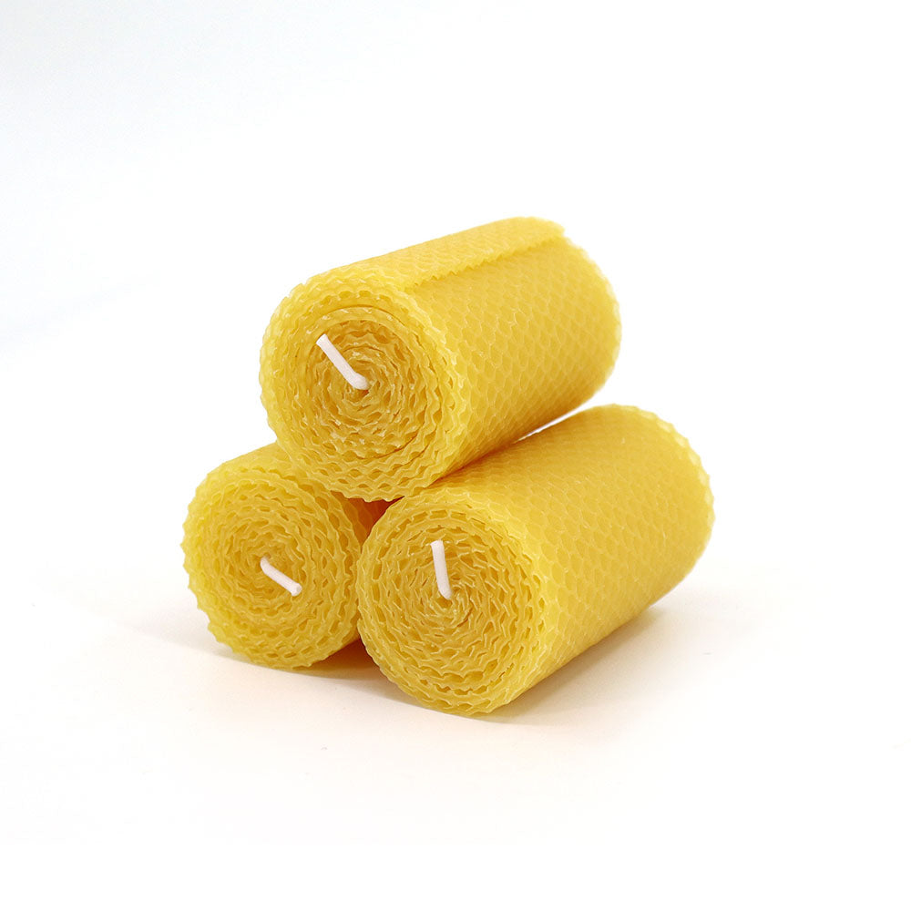 100 beeswax pillar candles