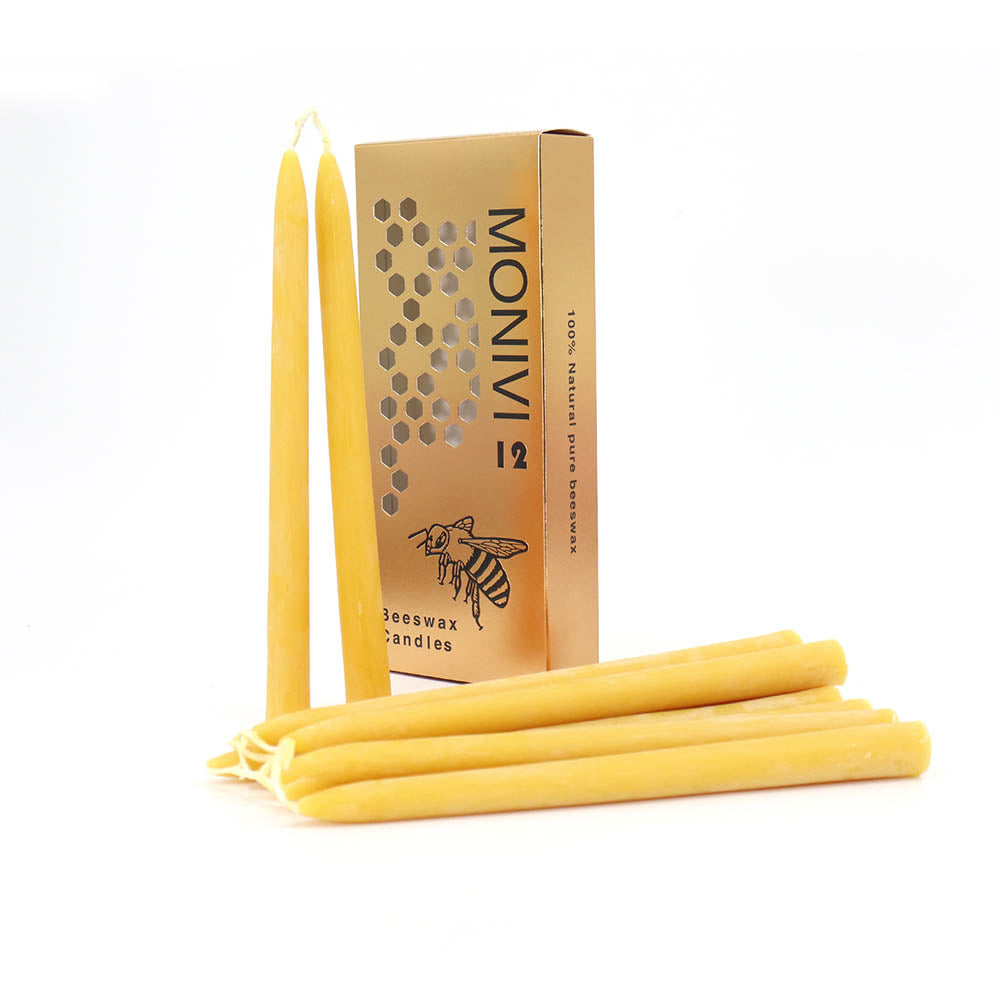 100 pure beeswax taper candles