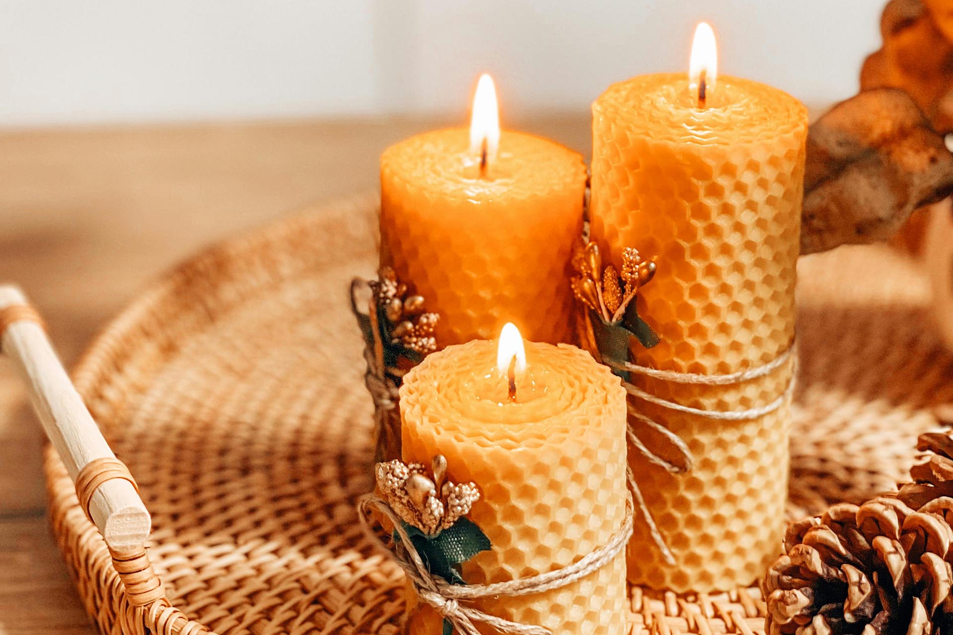 MINIVI beeswax candle banner